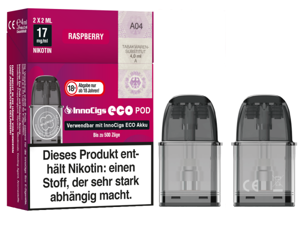 InnoCigs - Eco Pod Raspberry 17mg/ml (2 Stück pro Packung)